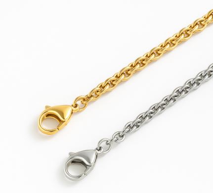 Stainless Steel Dragon Bone Chain Necklace for Men - 18k Gold and Steel Titanium