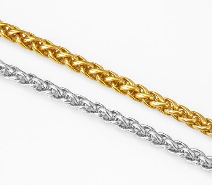 Stainless Steel Dragon Bone Chain Necklace for Men - 18k Gold and Steel Titanium