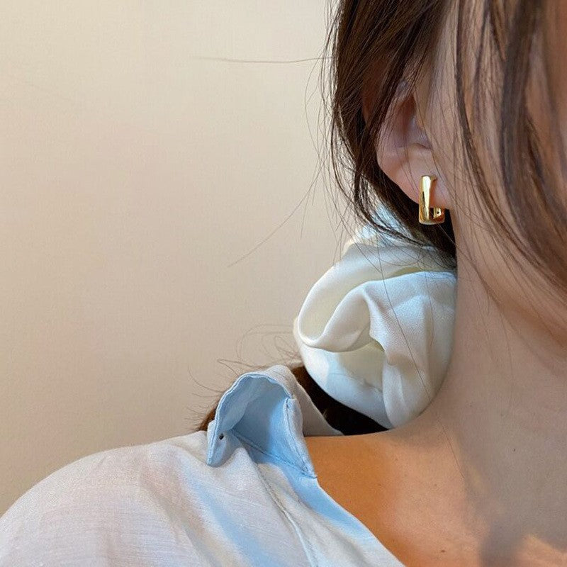 Gold-Plated Square Earrings