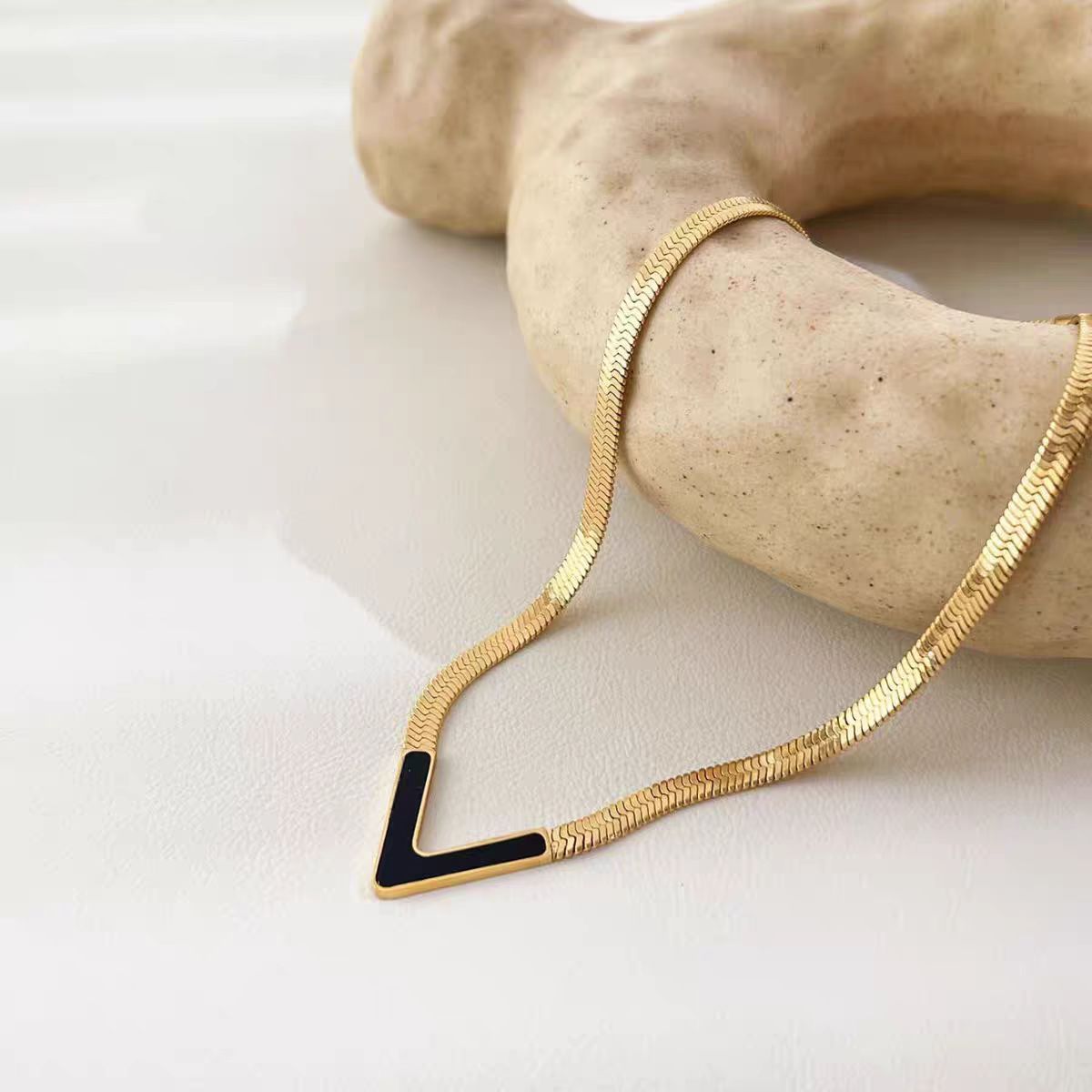 Gold-Plated V-Shape Necklace