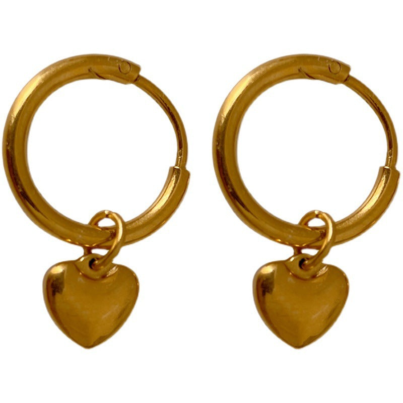 18K Gold-Plated Peach Heart Earrings