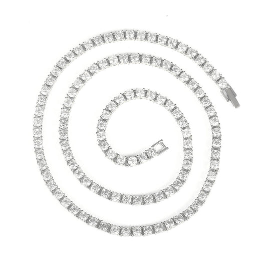 Tennis Chain Single-Row 4MM Bracelet – Silver