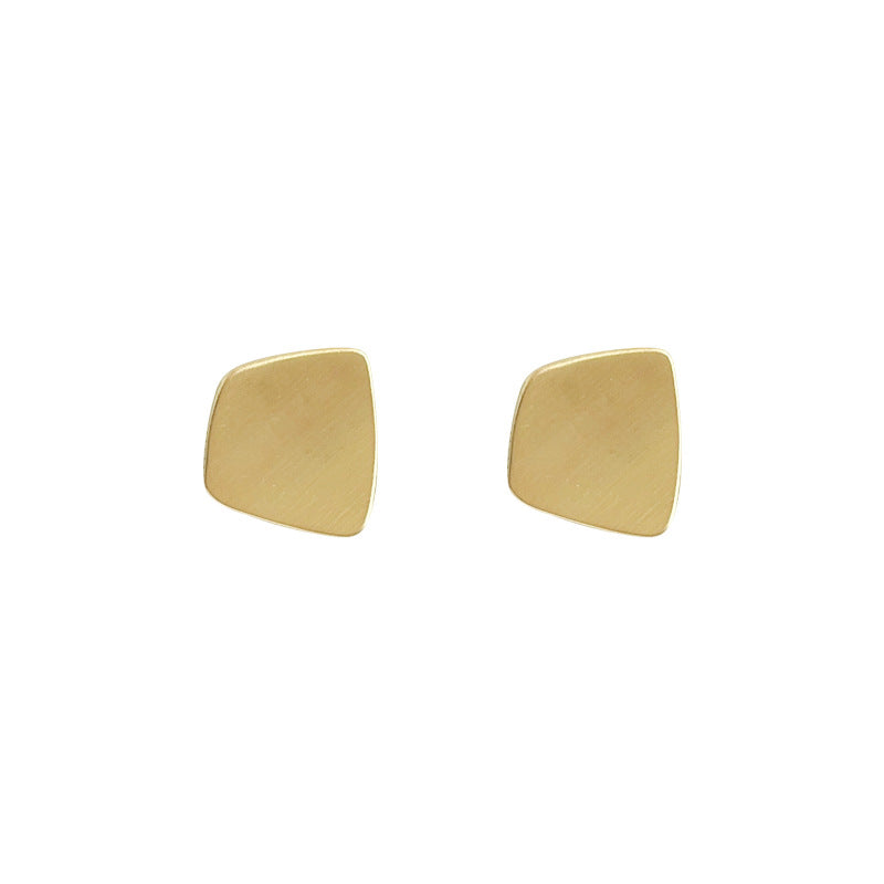 Gold-Plated Irregular Square Earrings