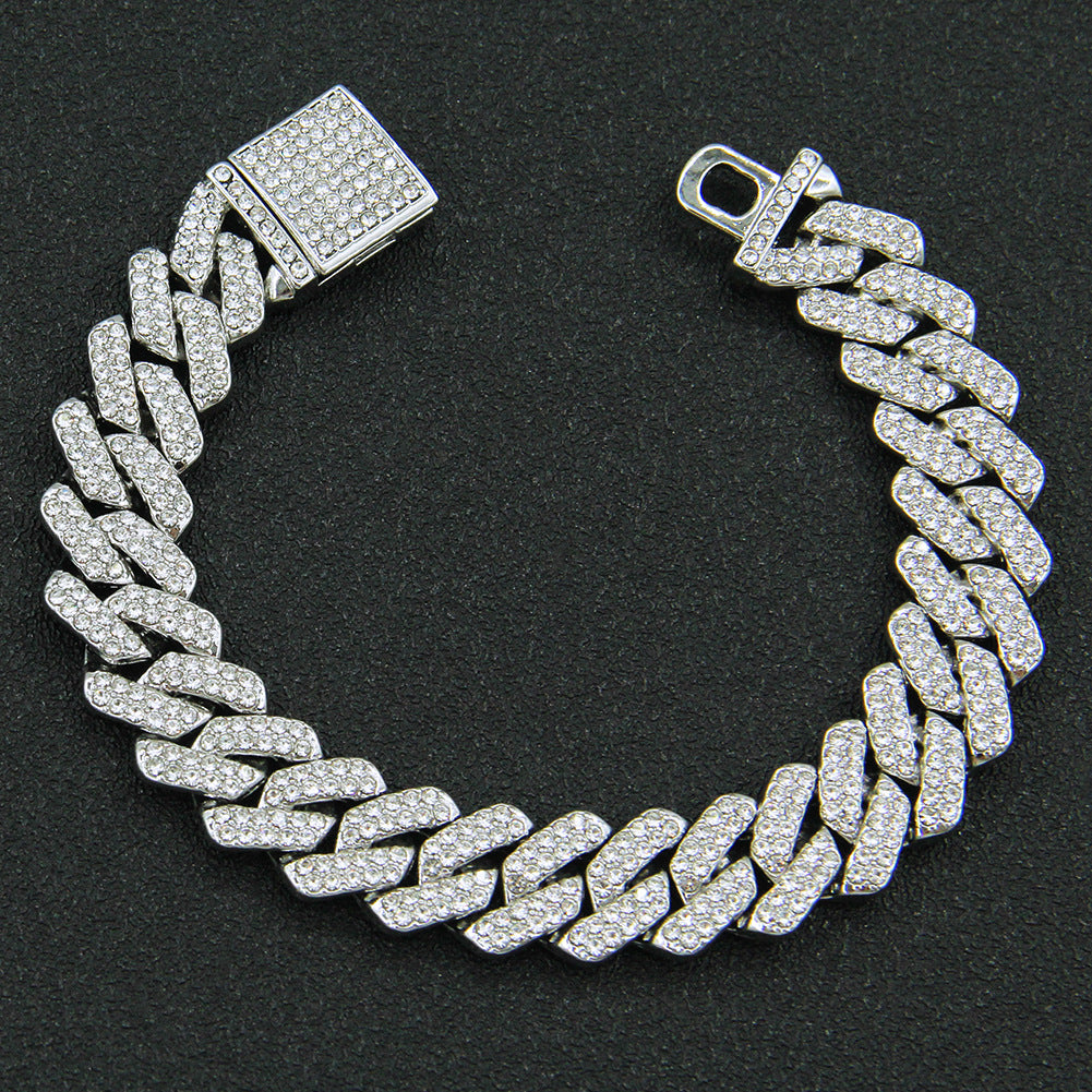 Cuban Bracelet 15MM — Fully Diamond-Encrusted Luxury