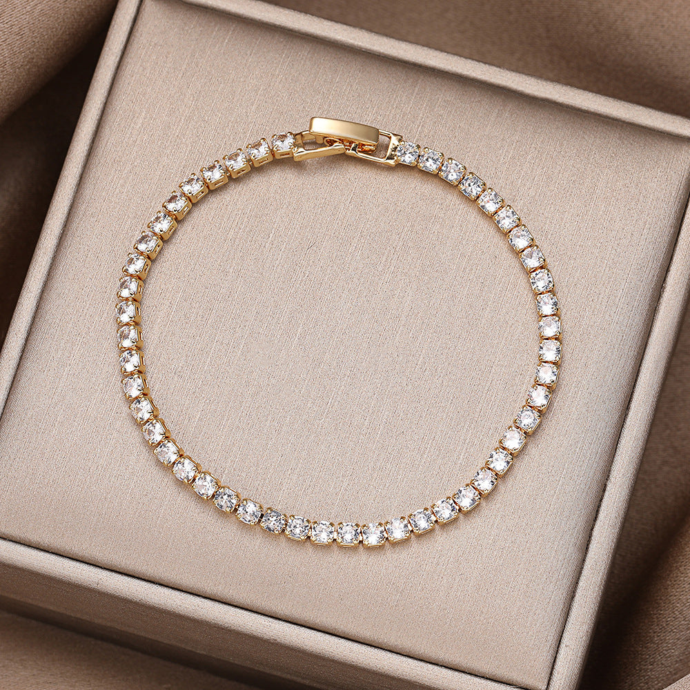 Gold-Plated 2.5mm Zircon Tennis Bracelet