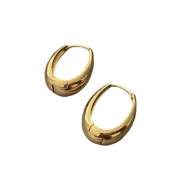 18K Gold-Plated Oval Earrings