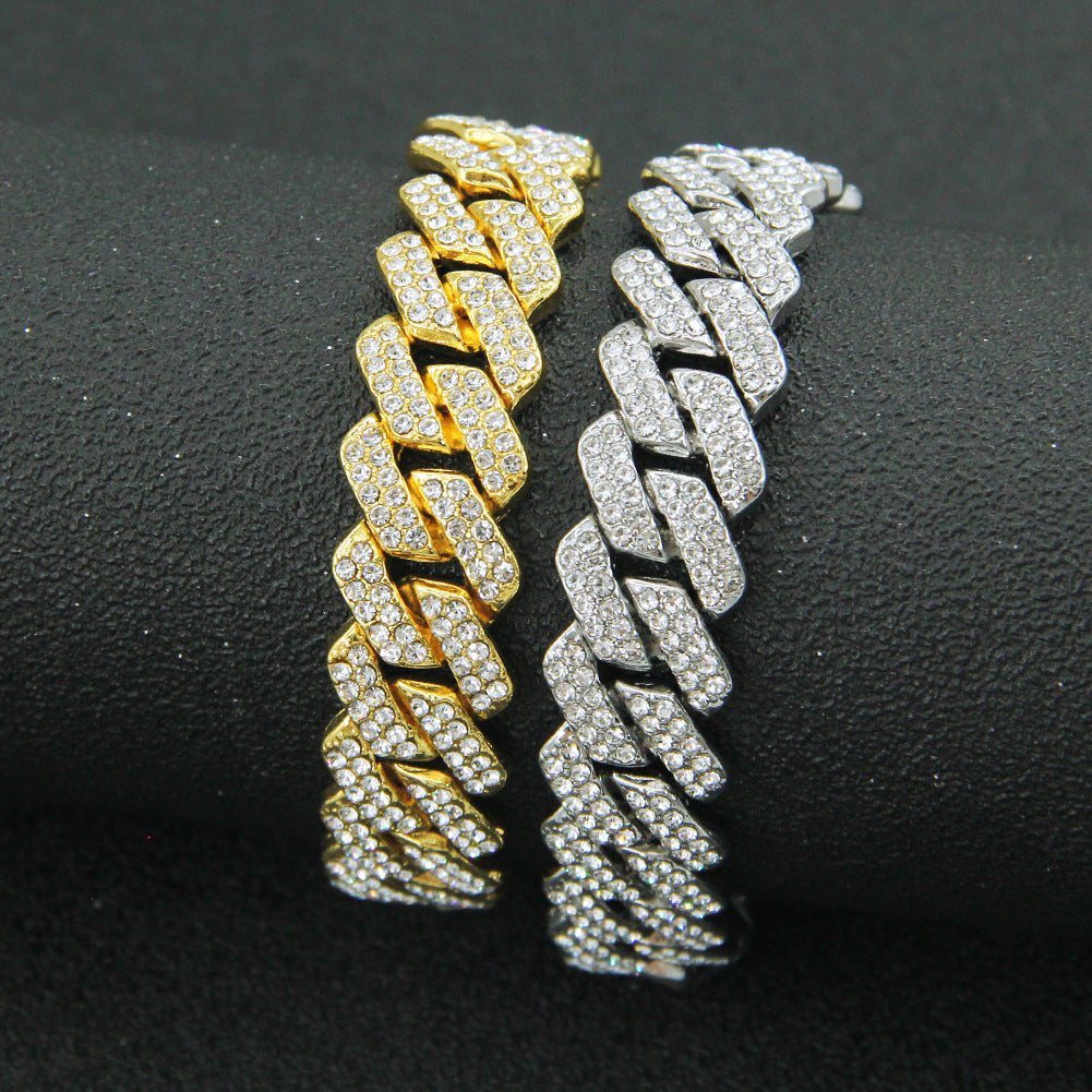 Cuban Bracelet 15MM — Fully Diamond-Encrusted Luxury