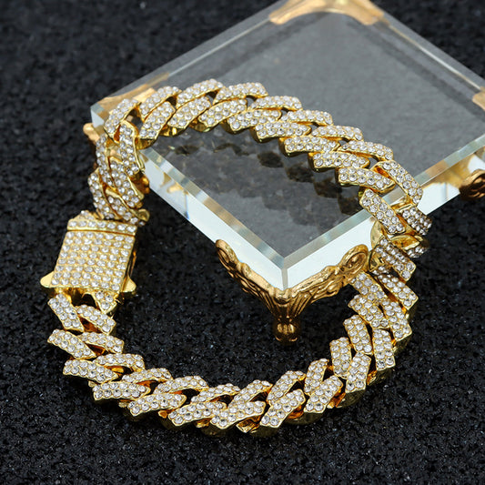 Cuban Bracelet 15MM — Fully Diamond-Encrusted Luxury