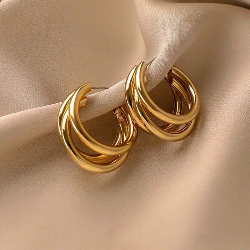 Gold Circle Earrings – 18K Gold-Plated