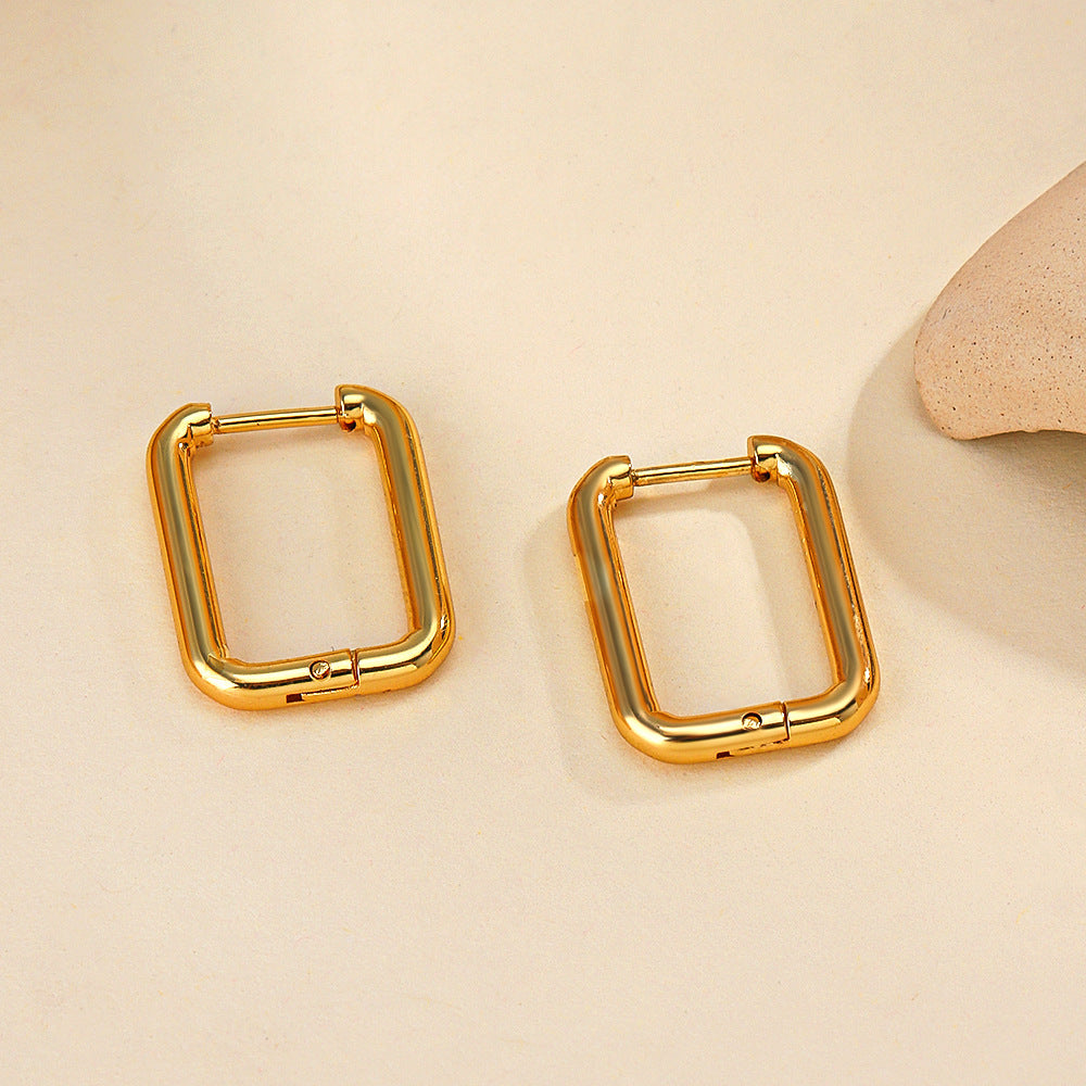 Urban Edge Geometric Titanium Earrings