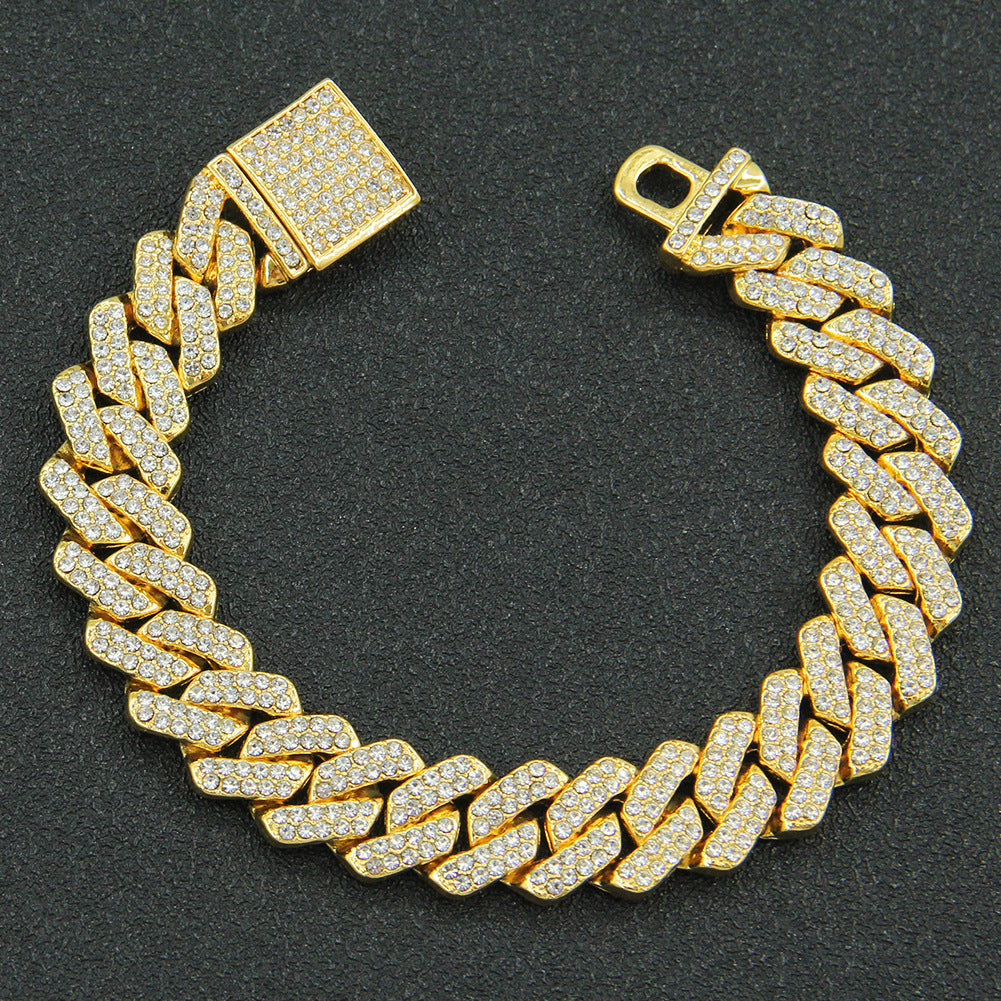 Cuban Bracelet 15MM — Fully Diamond-Encrusted Luxury
