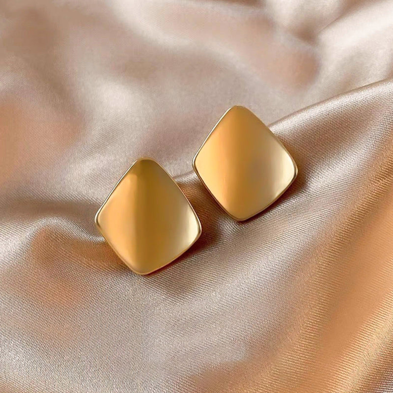 Gold-Plated Irregular Square Earrings