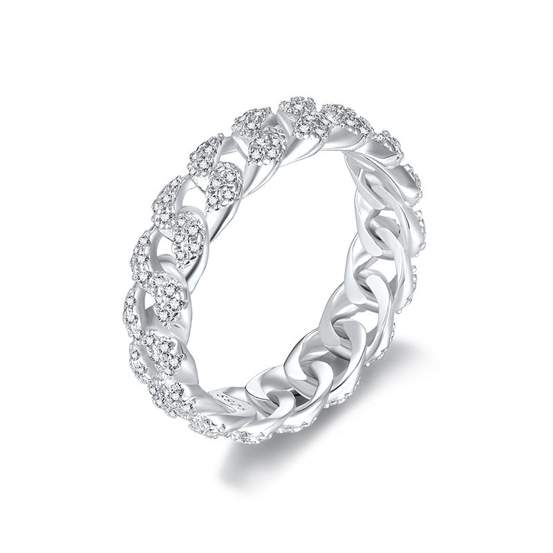 Luxury in Motion — Zircon Chain Cuba Ring