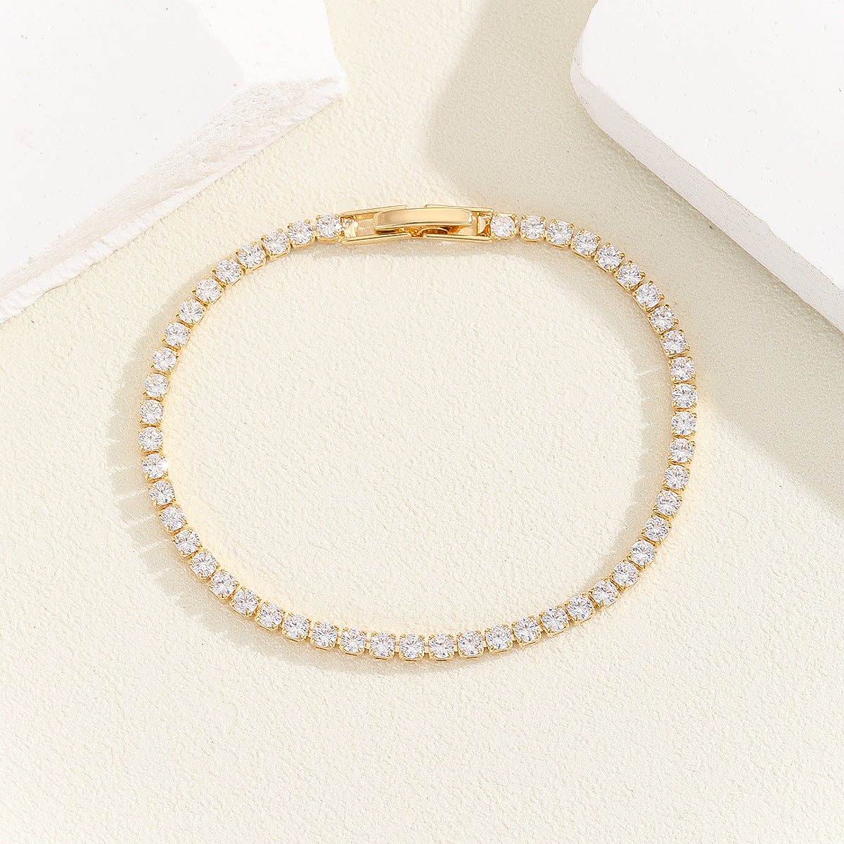 Gold-Plated 2.5mm Zircon Tennis Bracelet