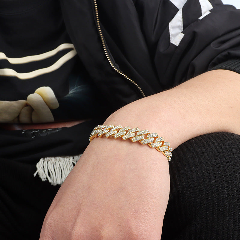 Cuban Bracelet 15MM — Fully Diamond-Encrusted Luxury