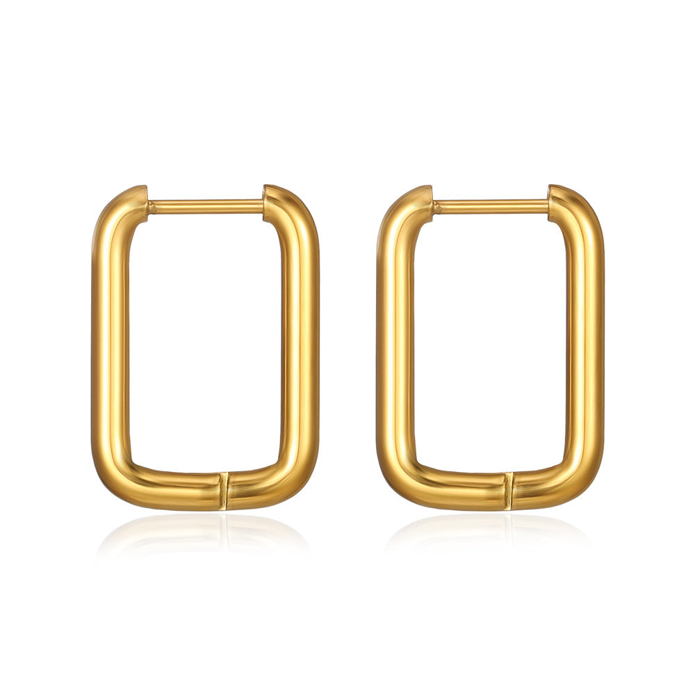Urban Edge Geometric Titanium Earrings