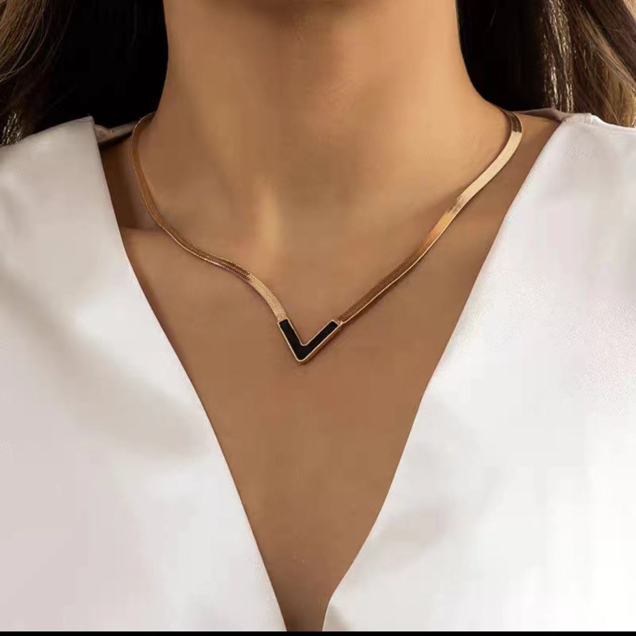 Gold-Plated V-Shape Necklace
