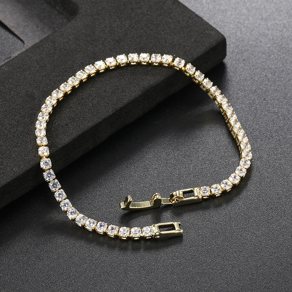 Gold-Plated 2.5mm Zircon Tennis Bracelet