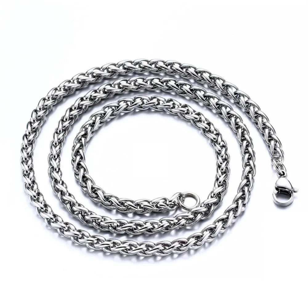 Stainless Steel Dragon Bone Chain Necklace for Men - 18k Gold and Steel Titanium