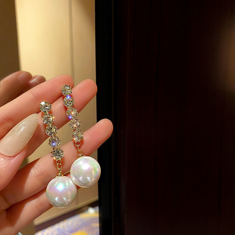 Freshwater Pearl Earrings with Zircon Details