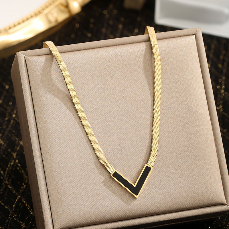 Gold-Plated V-Shape Necklace