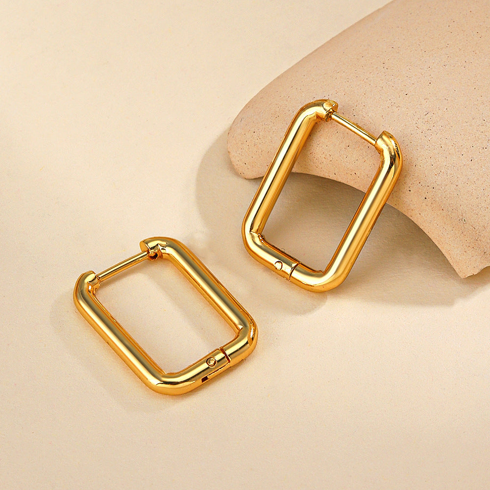 Urban Edge Geometric Titanium Earrings