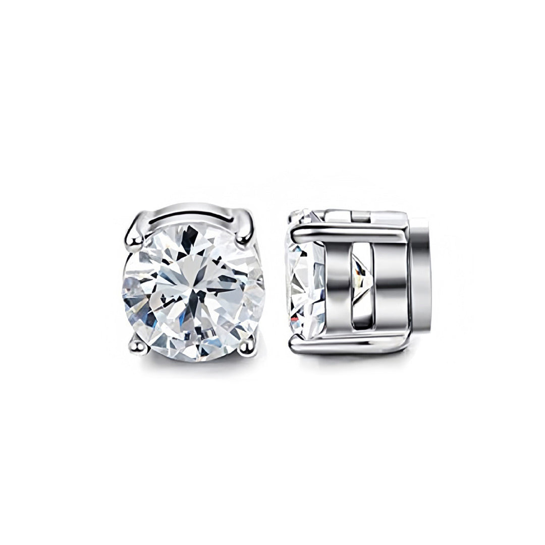 Men’s Magnetic Zircon Earrings – No Piercing, Stainless Steel