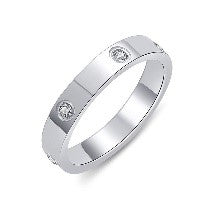 Modern Sparkle — Six-Diamond Stainless Steel Ring