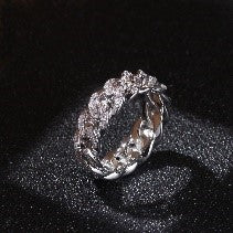 Luxury in Motion — Zircon Chain Cuba Ring