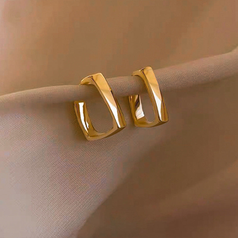 Gold-Plated Square Earrings