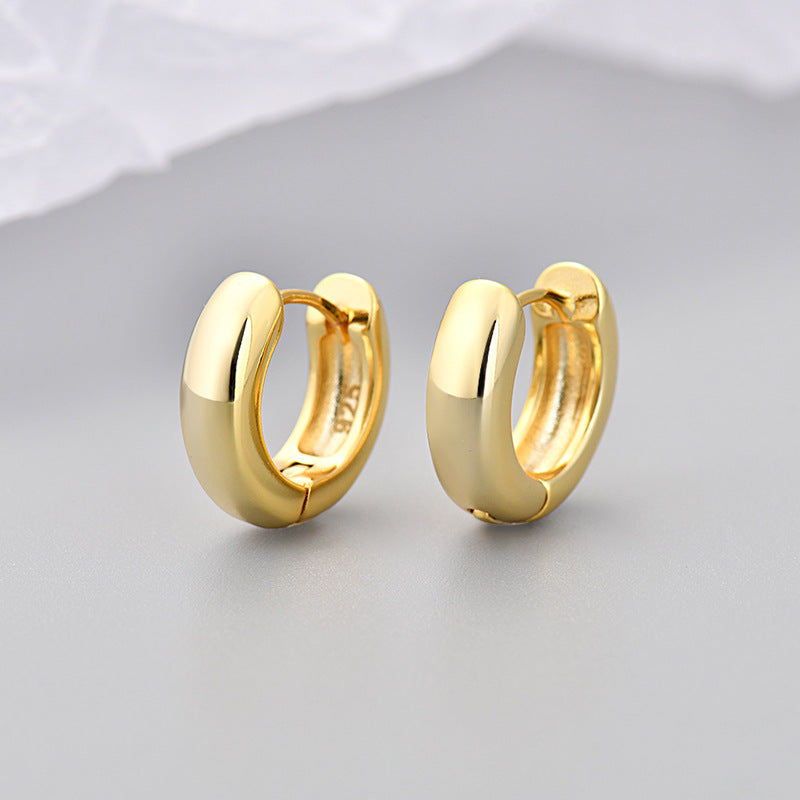 Full Diamond Gold Round Earrings