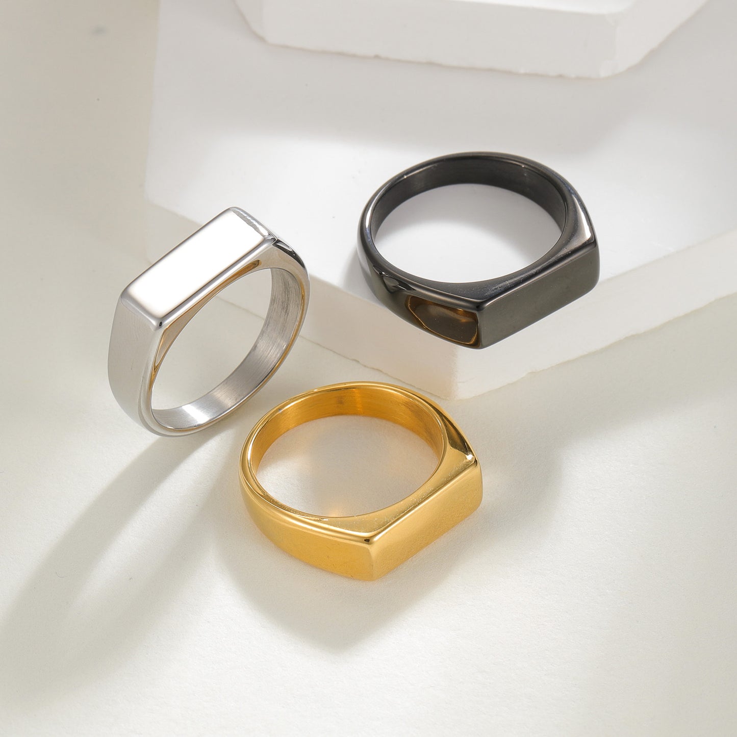 Modern Edge — 5mm Flat Rectangular Titanium Steel Ring