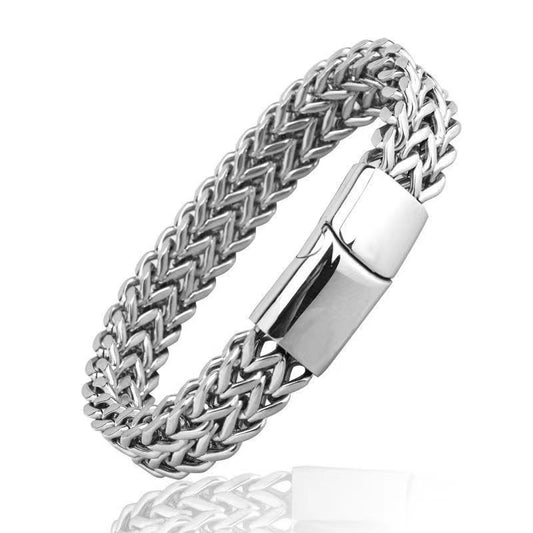 Men’s Double Spell Bracelet – 18K Gold, Black & Steel Titanium