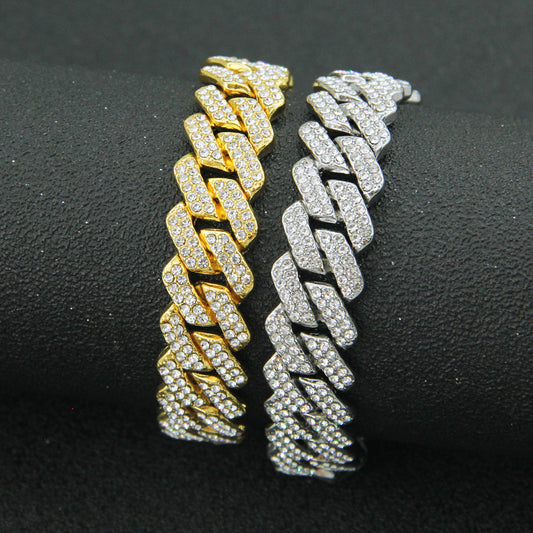Cuban Bracelet 15MM — Fully Diamond-Encrusted Luxury