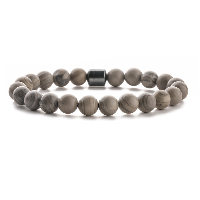 Elemental Strength: 8mm Natural Stone Beaded Bracelet