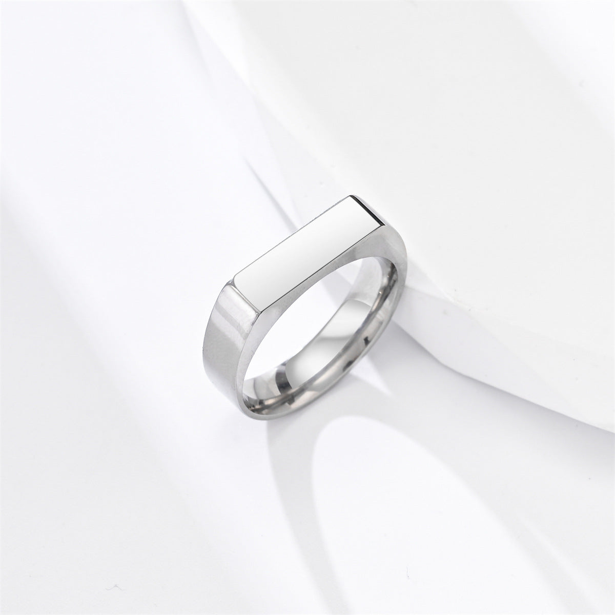 Modern Edge — 5mm Flat Rectangular Titanium Steel Ring
