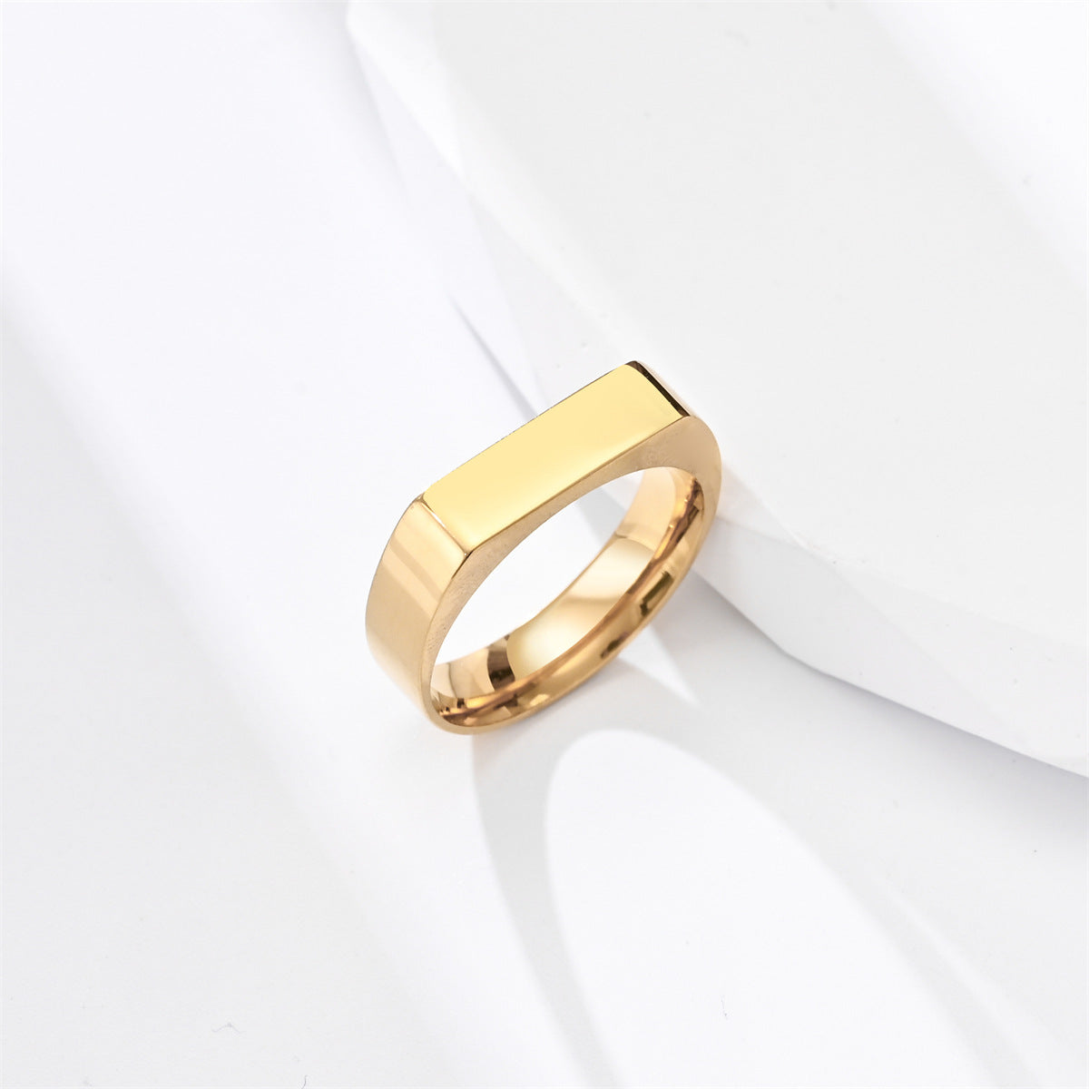 Modern Edge — 5mm Flat Rectangular Titanium Steel Ring
