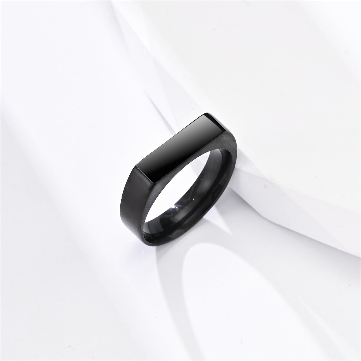 Modern Edge — 5mm Flat Rectangular Titanium Steel Ring